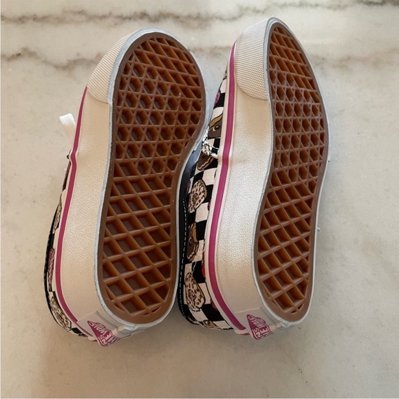 Vans Kids' Donut pattern Checkered Sneakers with Pink and White - Picture 8 of 13